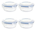 Set 4 Contenedor Hermético De Vidrio Redondo Grande 950 Ml