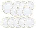 Caja 12 Piezas Plato De Vidrio Base Perla Dorado