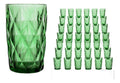 Caja 48 Vasos Vidrio Cristal Labrado Libia 400ml Verde