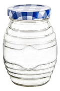 Caja 72 Piezas Frasco Tarrito C/tapa Mantel Azul 190 Ml