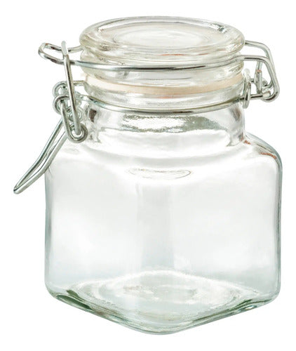 Set 12 Frasco Especiero Quadrado Almacenamiento Vidrio 100ml Cristalino