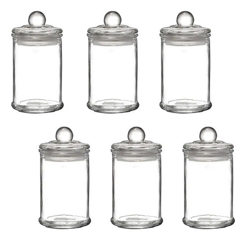 Set 6 Frasco Especiero Brocal Cilindro Vidrio 150ml Cocina Transparente