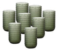 Set Vasos Vidrio Cristal Labrado Polka 420ml Verde/ 24 Piezas