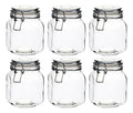 Set 6 Frascos Contenedor Cocina C/ Tapa Clip Vidrio 750 Ml Sin Color