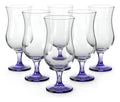 LAV Juego de 6 Copas Cristal Vidrio para Cóctel Huracán Cocktail 470ml (Morado)