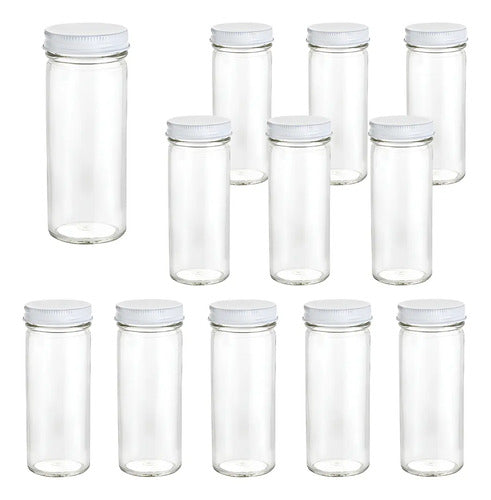 Caja 12 Piezas Tarro Cilíndrico 125ml