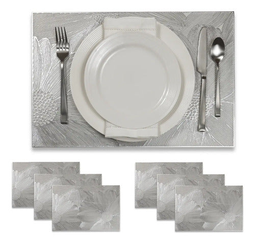 Set 6 Manteles individuales tapete mesa comedor 45cmx30cm PVC VITTORI