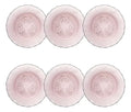 Set Con 6 Piezas Plato Hondo De Vidrio Lirios Uva 610 ml