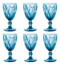 Juego 6 Copas De Vino Agua Vidrio Cristal Color Grande 340ml