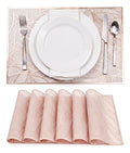 6 Piezas Manteles Individuales rectangulares de PVC 30*45cm elegantes con patrón de hojas resistentes fácil de limpiar ideal para cena reunión set de 6 manteles individuales de PVC 30*45 cm con patrón de hojas, resistentes y lavables