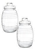 Set 2 Piezas Brocal De Vidrio Tarrito de Vidrio 2Lt c/Tapa 1.8 L