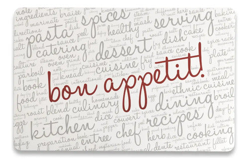 Mantel Individual tapete Rectangular Impreso con diseño PVC Mesa Comedor Textiline, tapetes Lavables Resistentes Fácil de Limpiar para Mesa Cocina Comedor Restaurante (18, BonAppettit)