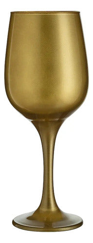 Set 24 Copas vidrio Cristal para Vino Tinto Lav Fame 480ML Color Dorado