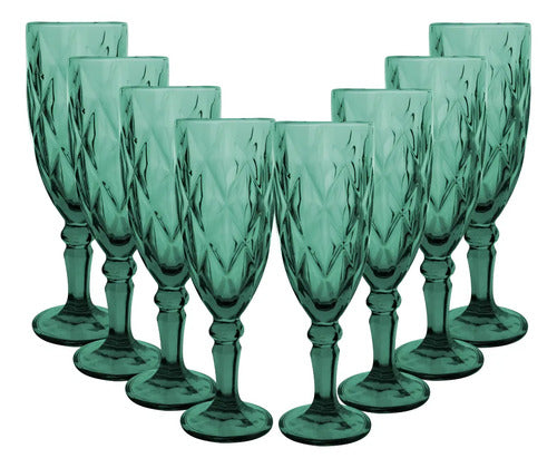 Copas de Vidrio Verdes Cristal 8 Piezas
