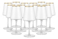 Set Copas Vidrio Vino Tinto Deyra Filo De Oro 24 Piezas
