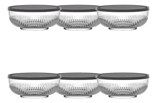 Caja 6 Piezas Tazón Lav De Vidrio Tokio 2600ml