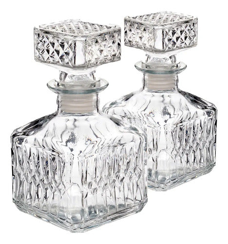Set 6 Piezas Licorera De Vidrio Rodas Mediana 500 ml
