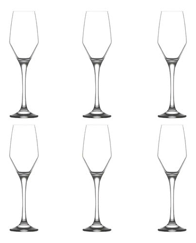 Set 6 Copas Flauta Champagne Lav Vidrio Transparente Ella 230ml