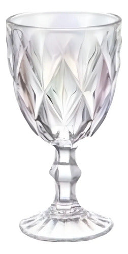 Juego De 24 Copas Para Vino De Vidrio Cristal De Color 340ml Color Tornasol