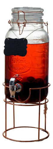 Dispensador De Agua De Vidrio Con Base 3.5 Litros