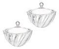 Set 2 Bombonera Azucarera Dalia Chica Vidrio Cristal C/tapa Transparente