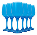 Set 6 Copas Vidrio Vino Tinto Cristal Resistente LAV 480ML Color Azul