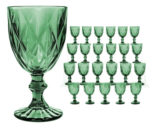 Copas De Vidrio Verdes Cristal 24 Piezas 245 Ml