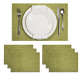 Mantel Individual tapete Rectangular Mesa Comedor Textiline, tapetes Lavables Resistentes Fácil de Limpiar para Mesa Cocina Comedor Restaurante (6, Verde)