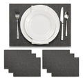 Mantel Individual tapete Rectangular Mesa Comedor Vinilo, tapetes Lavables Resistentes Fácil de Limpiar para Mesa Cocina Comedor Restaurante (6, Gris Oscuro)