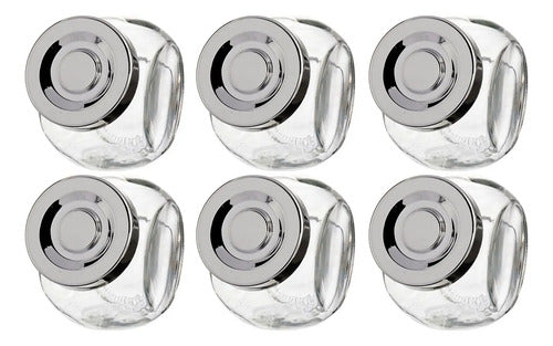 Set 6 Frasco Especiero Brocal Posiciones Vidrio 180ml Cocina Color Transparente 0632
