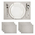Mantel Individual tapete Rectangular Mesa Comedor Textiline, tapetes Lavables Resistentes Fácil de Limpiar para Mesa Cocina Comedor Restaurante (6, Perla)