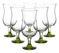 LAV Juego de 6 Copas Cristal Vidrio para Cóctel Huracán Cocktail 470ml (Verde)