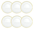Set 6 Piezas Plato De Vidrio Base Aria Cristalino Filo Oro