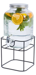Dispensador De Agua De Vidrio 8 Litros 4 Piezas Con Base