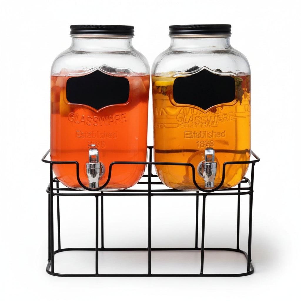 Dispensador De Agua De Vidrio 5 Litros 2 Piezas