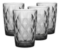 Juego 4 Vasos Vidrio Cristal Labrado Libia 400ml Humo