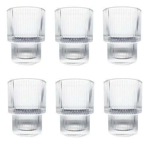 Juego De 6 Vasos De Vidrio Agua Venecia Chico 200 Ml Venecia