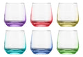 Juego De 6 Tequileros De Colores Gaia Vidrio Cristal 90 Ml Colores Varios