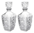 Juego de 2 Decantadores Licoreras para Vino Whisky, de Cristal diseño Diamante 500ml