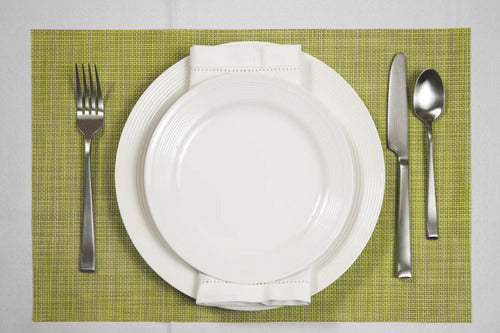 Mantel Individual tapete Rectangular Mesa Comedor Textiline, tapetes Lavables Resistentes Fácil de Limpiar para Mesa Cocina Comedor Restaurante (18, Verde)