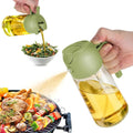 Aceitera Dispensador de Aceite Vidrio 470ml Con Atomizador Vertedor Spray Cocina 2 En 1