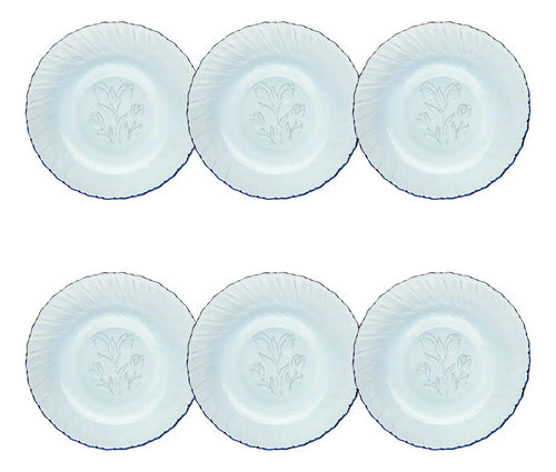Set Con 6 Piezas Plato Hondo De Vidrio Tulipanes Sb 542 ml