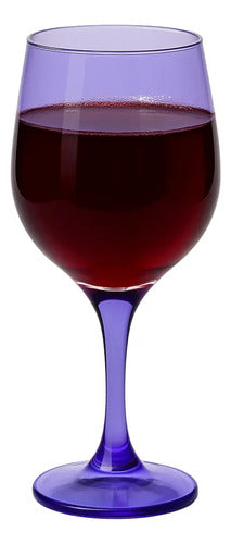 LAV, Juego de Copas de Vino Tinto Cristal Resistente, Variedad de Colores para Eventos, Bodas, Fiestas, Banquetes (24, Lila)