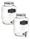Set 2 Piezas Dispensador De Vidrio Etiqueta Negra 4 L