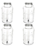 Dispensador De Agua De Vidrio Con Tapa De Clip 8 Litros 4 Piezas