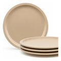 Set 4pz Plato Vajilla Melamina Trinche Postre Pan Beige 25cm
