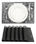 Mantel Individual tapete rectangular Mesa Comedor PVC, tapetes Lavables Resistentes Fácil de Limpiar para Mesa Cocina Comedor Restaurante (18, Negro)