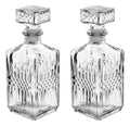 Set 2 Licoreras Decantador Rodas Vino Vidrio Cristal 1l