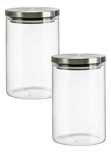 Set 2 Piezas Brocal Vidrio Liso De Borosilicato 1 L