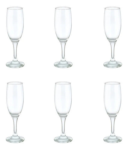 Set 6 Piezas Copa Lav De Vidrio Flauta Misket 190 Ml